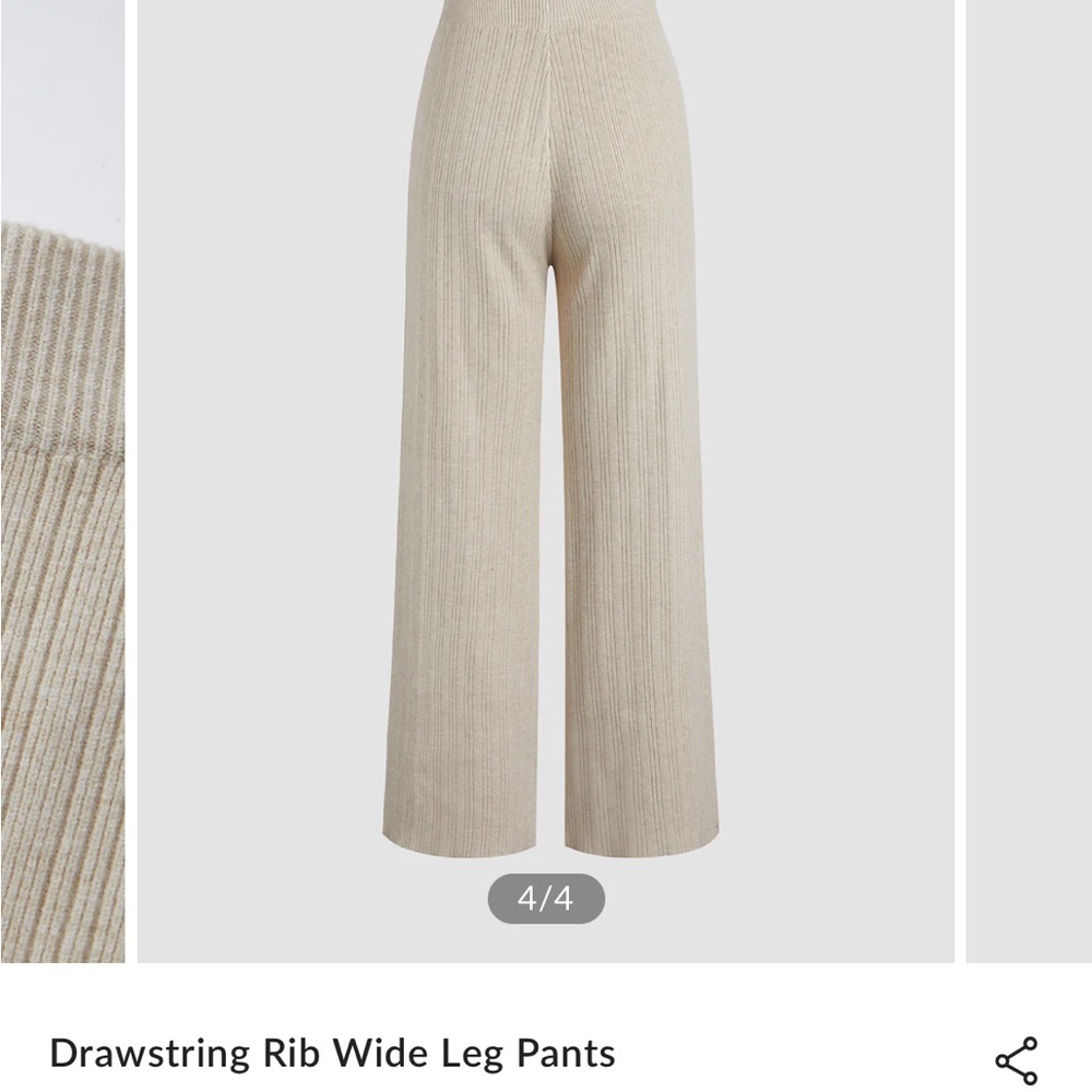 Wide Leg Ribbed Comfy Pants - Picture 4 of 5